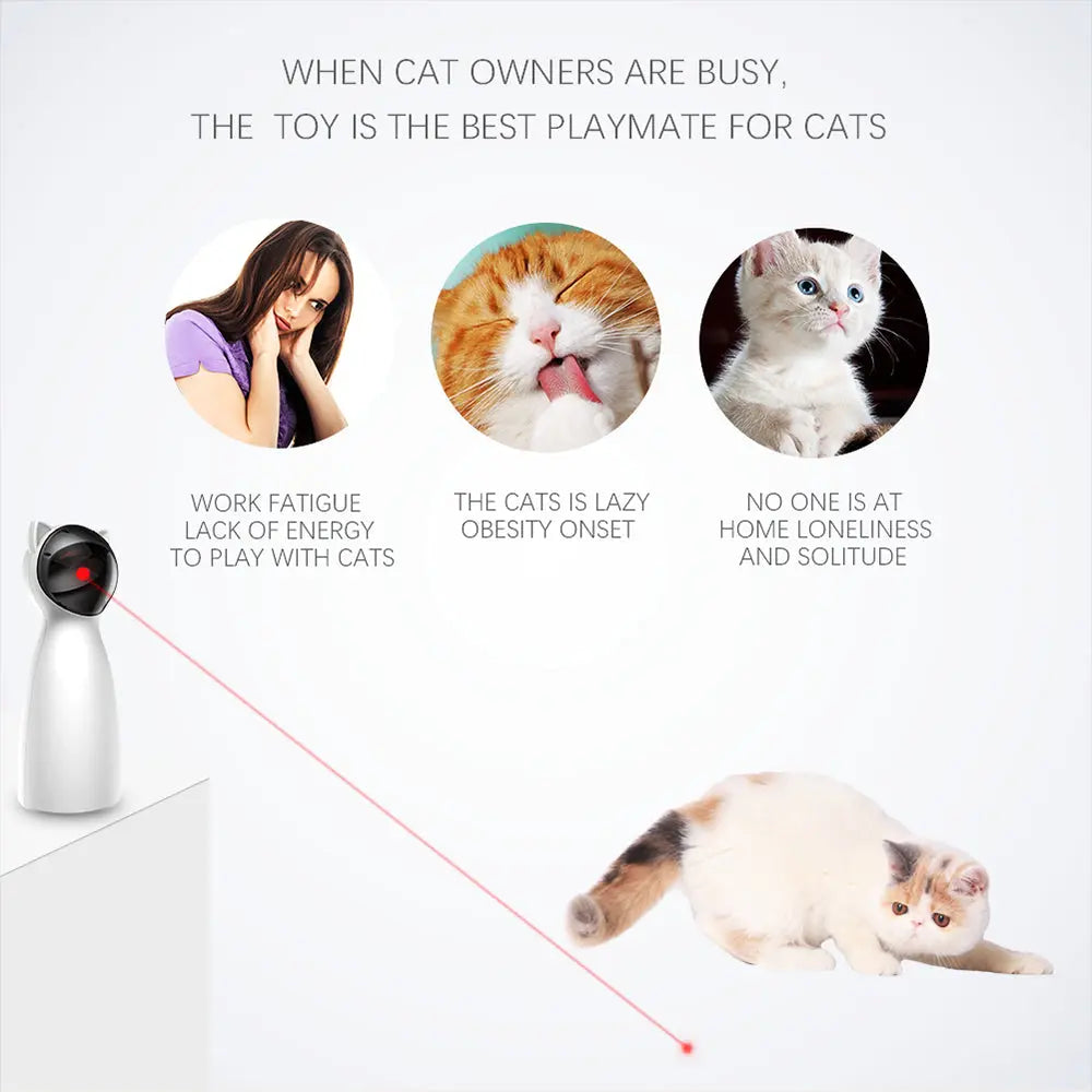 Creative Cat Pet LED Laser Toy - Smart Automatic Interactive Playtime Boxica