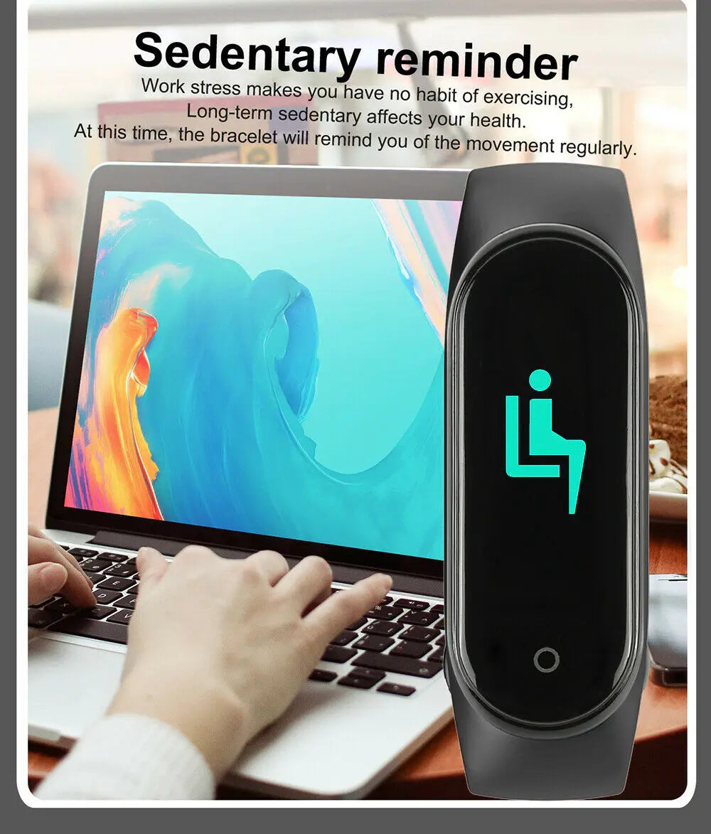 M4 Smart Watch Band Blood Pressure Bracelet Wristband Fitness Tracker Puce Gaia