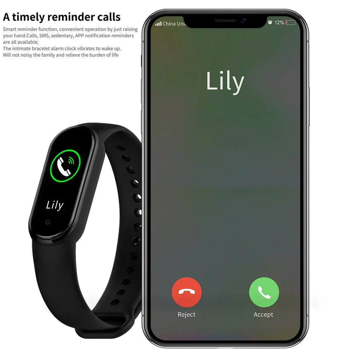 M4 Smart Watch Band Blood Pressure Bracelet Wristband Fitness Tracker Puce Gaia