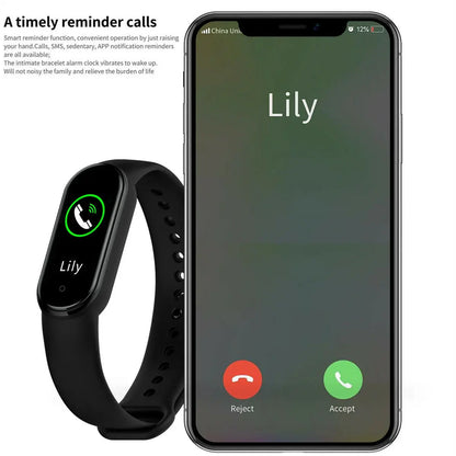 M4 Smart Watch Band Blood Pressure Bracelet Wristband Fitness Tracker Puce Gaia