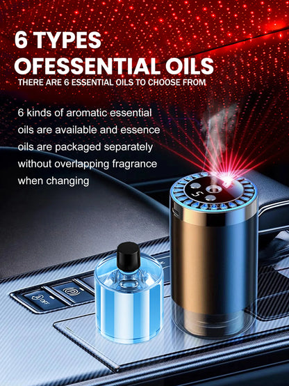 Aromaterapijska Lampa Zvjezdano Nebo - Auto Difuzor s 5 Eteričnih Ulja