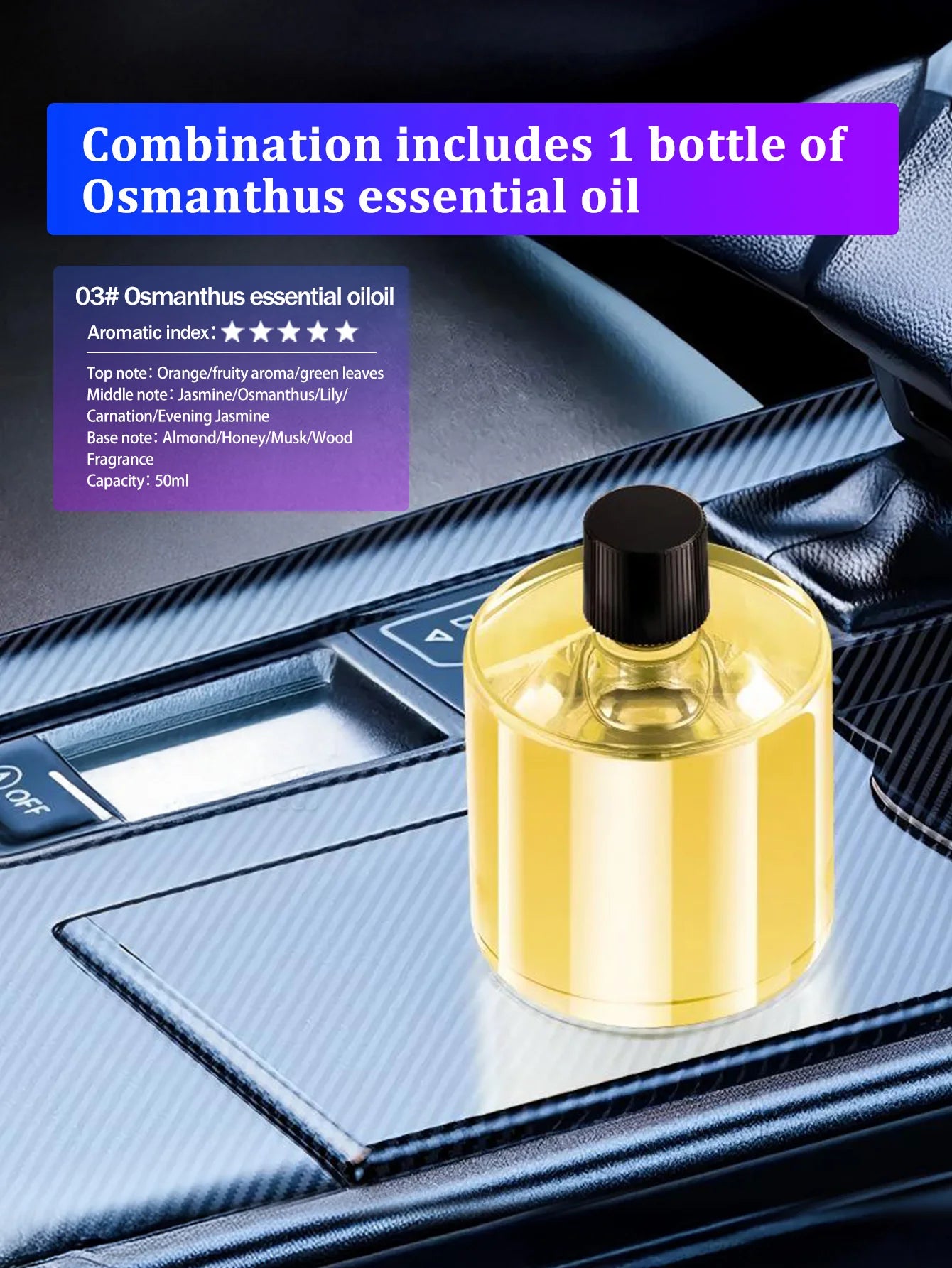 Aromaterapijska Lampa Zvjezdano Nebo - Auto Difuzor s 5 Eteričnih Ulja