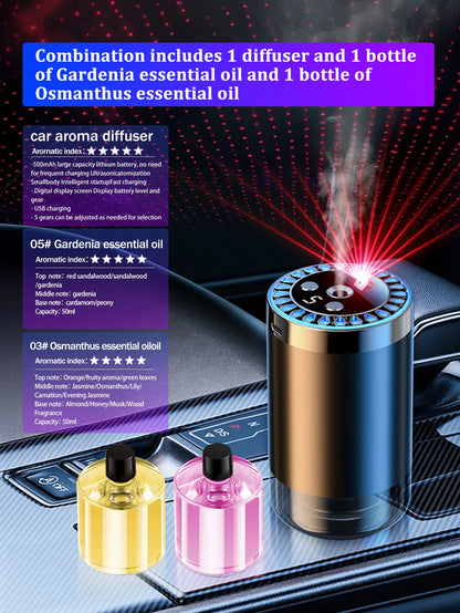 Aromaterapijska Lampa Zvjezdano Nebo - Auto Difuzor s 5 Eteričnih Ulja