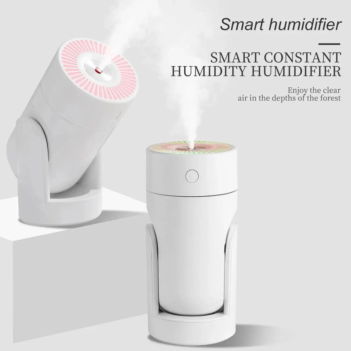 Humidifier Mute for Both Car and Home Adjustable Angle Use Intelligent Maroon Asteria