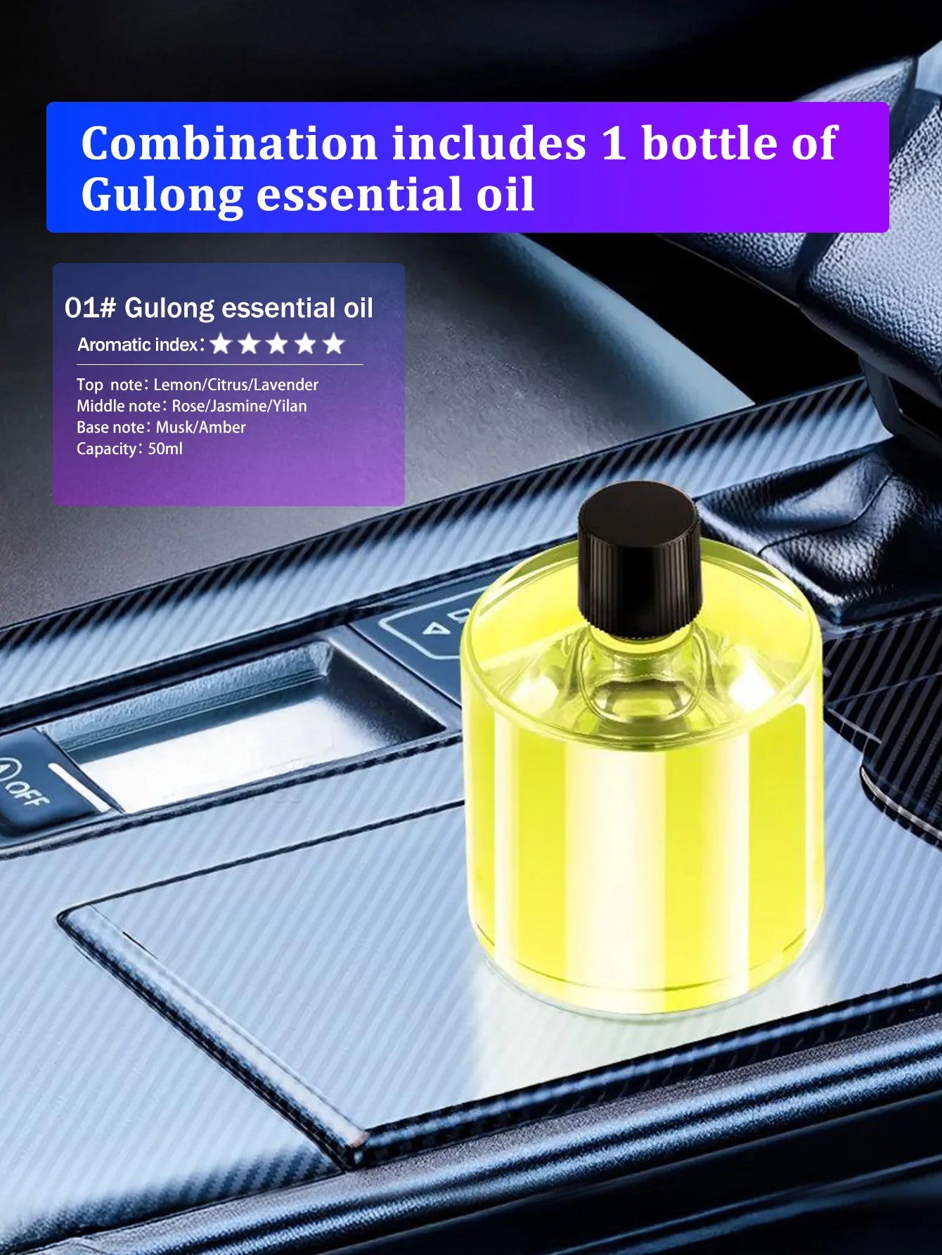 Aromaterapijska Lampa Zvjezdano Nebo - Auto Difuzor s 5 Eteričnih Ulja