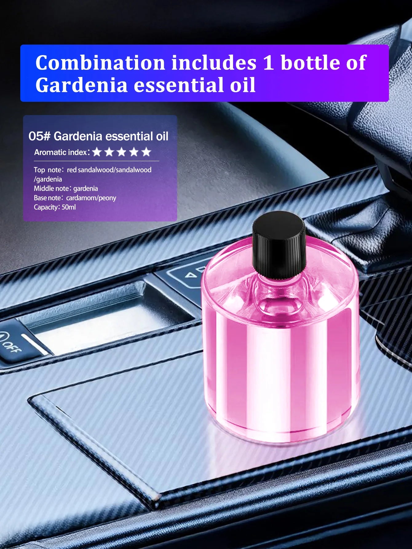 Aromaterapijska Lampa Zvjezdano Nebo - Auto Difuzor s 5 Eteričnih Ulja