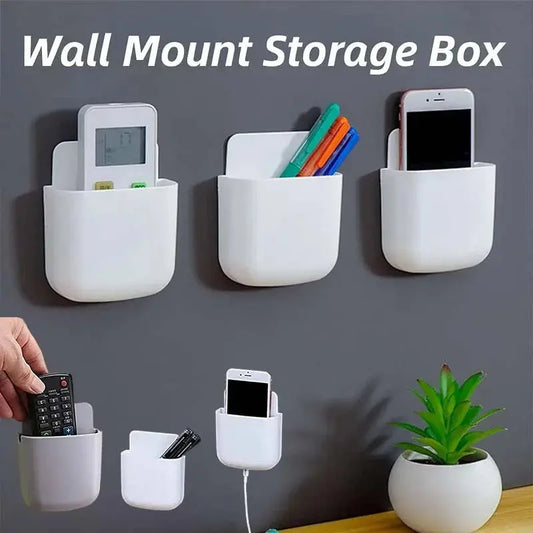 2PCS Wall Mounted Storage Box Mobile Phone Plug Holder Stand Rack AliExpress