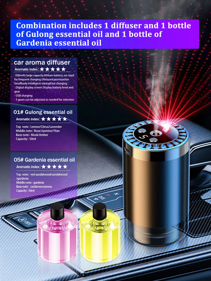 Aromaterapijska Lampa Zvjezdano Nebo - Auto Difuzor s 5 Eteričnih Ulja