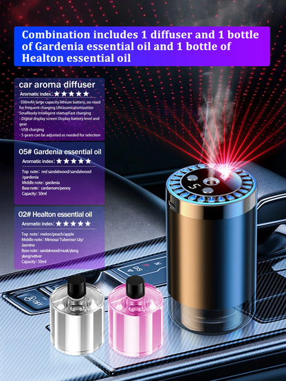 Aromaterapijska Lampa Zvjezdano Nebo - Auto Difuzor s 5 Eteričnih Ulja