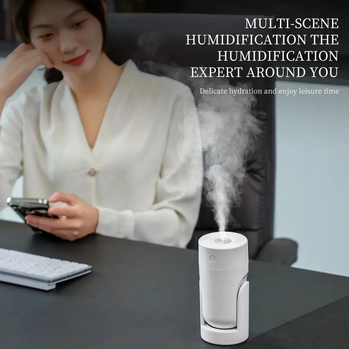 Humidifier Mute for Both Car and Home Adjustable Angle Use Intelligent Maroon Asteria