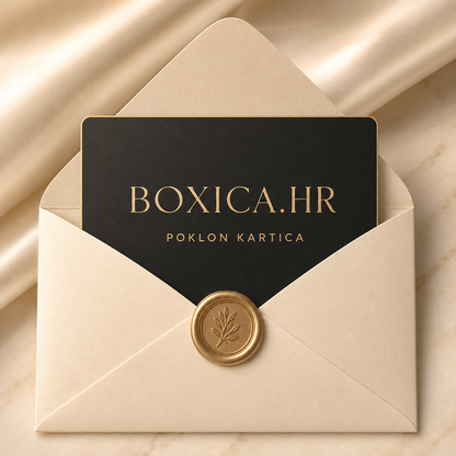 Boxica.hr premium poklon kartica u elegantnoj omotnici