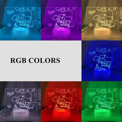 Personalized Wood Table Lamp with Message Board - Romantic Gift