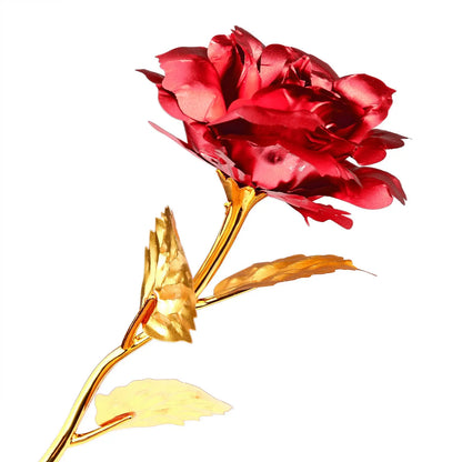 24K Gold Plated Red Rose - Eternal Valentine's Day Gift Boxica