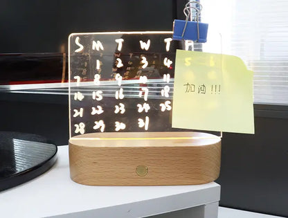 Personalized Wood Table Lamp with Message Board - Romantic Gift