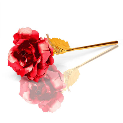 24K Gold Plated Red Rose - Eternal Valentine's Day Gift Boxica