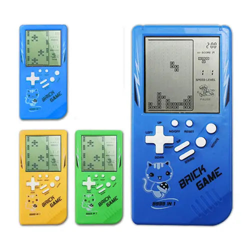 Retro Childhood Tetris Handheld Game Player Yellow Teal Simba
