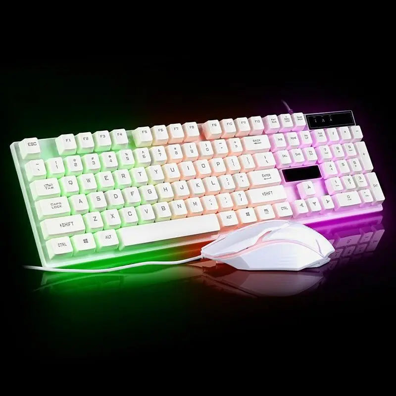 Ninja Dragons White Knight Gaming Keyboard and Mouse Set Yellow Pandora